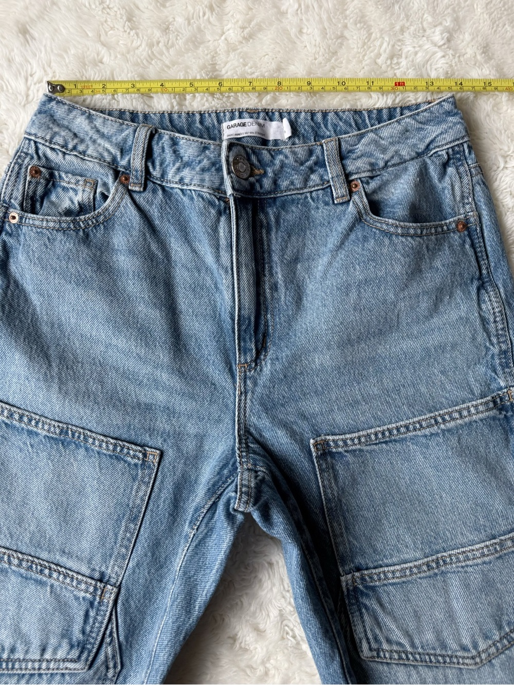 Garage Woman Blue 90s Straight Carpenter Utility Jeans US28 Grunge Y2K 90s - Picture 8 of 8